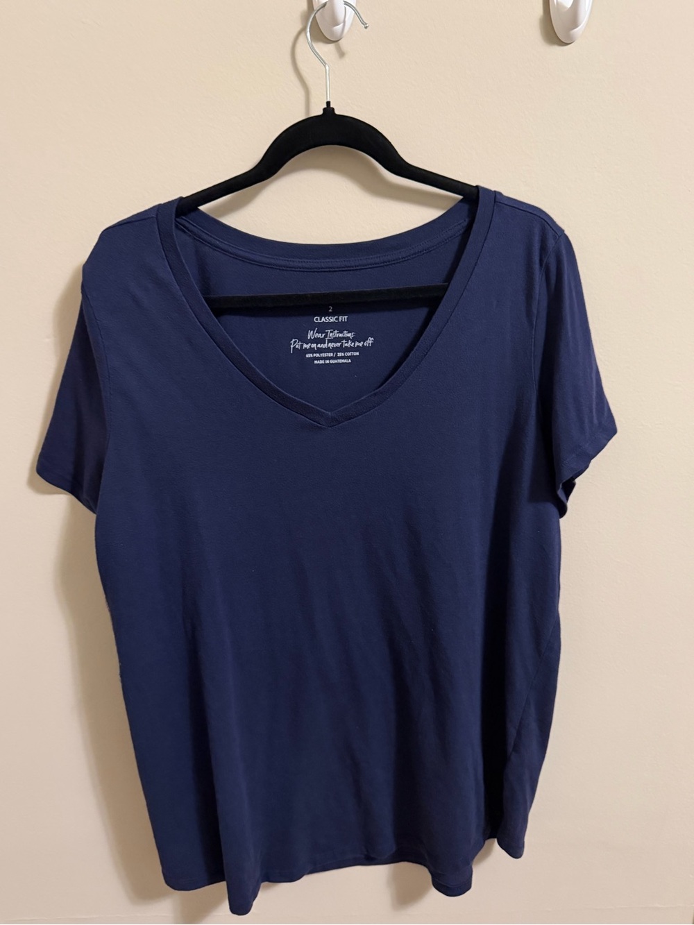 Torrid Navy V-Neck Short Sleeve Tee
